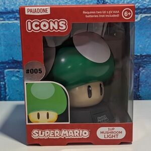 New Paladone Icons Mini Collectible Light Super Mario Nintendo 1-Up Mushroom